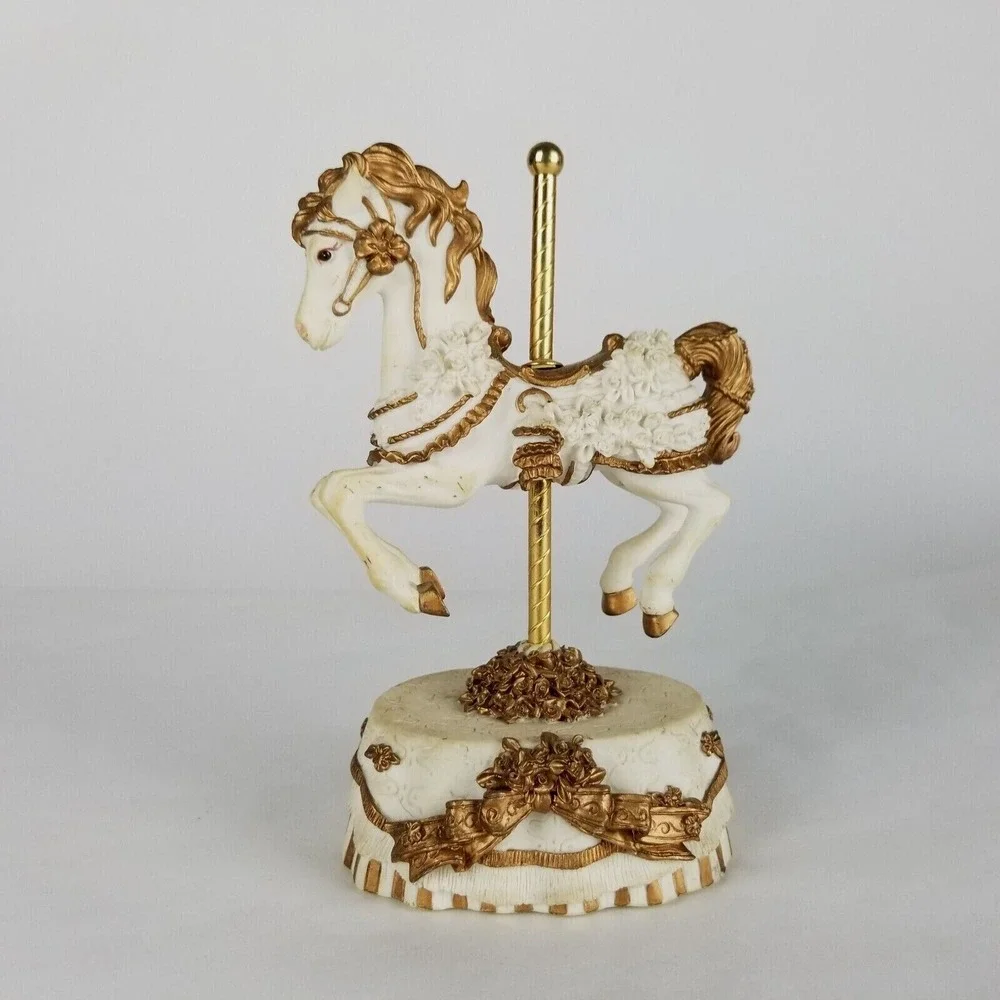 Carousel Horse Melodies County Fair Collection‎ My Favorite Things White & Gold